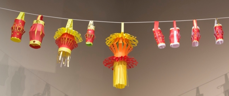 6. A string of lanterns made by visitors to Ashburton Museum to celebrate the Chinese New Year. Photographer Anita Badger.